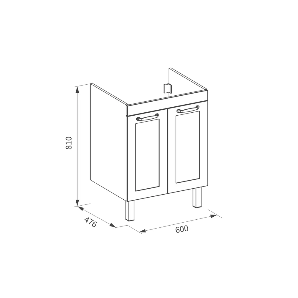 Тумба под раковину напольная Гала 81x60x47.6 см цвет бежевый Santreyd STLM-2077517 - Вид №13