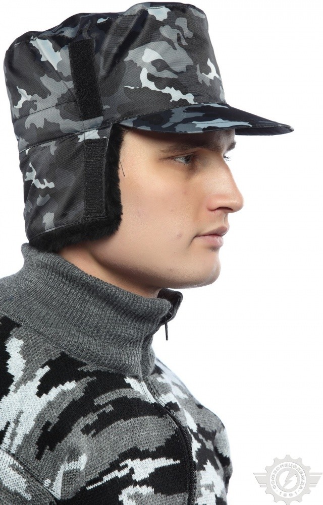 61450 Кепи "Охранник" зимнее цвет камуфляж серый  Головные уборы  размер 57 Спецодежда  - Вид №5