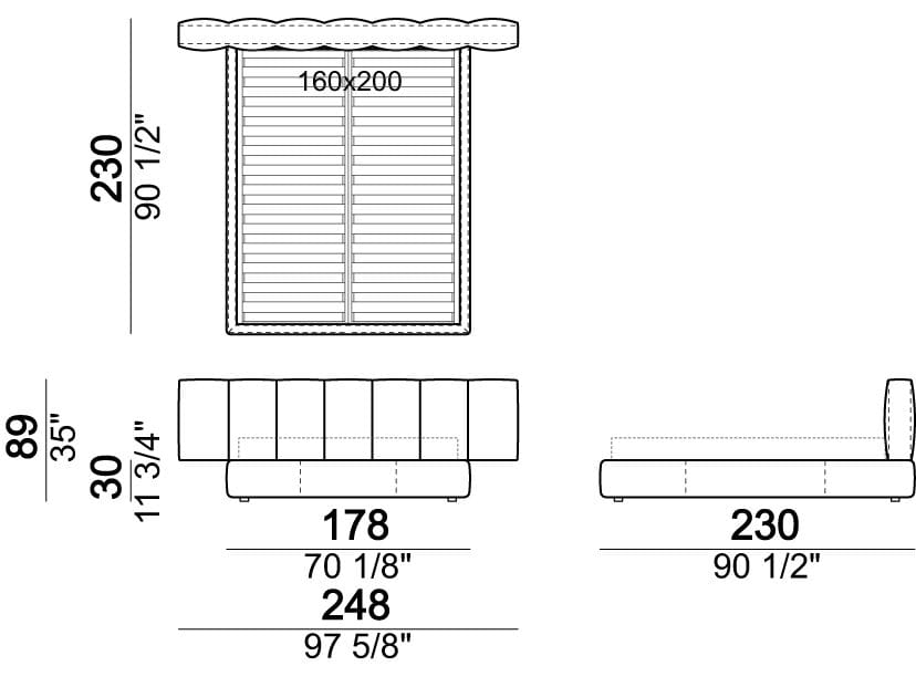 Двуспальная кровать с мягким изголовьем Arketipo Milky Way ARCH-00039095 - Вид №9