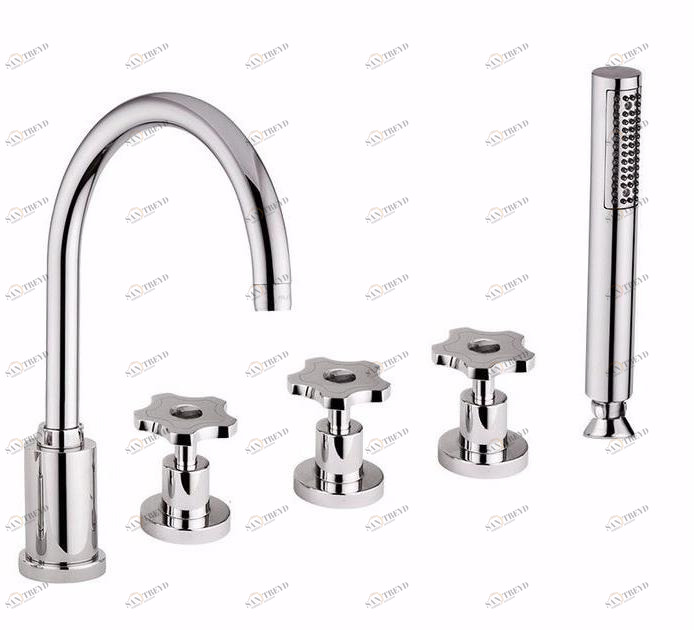 Rubinetteria Giulini Комплект для ванны на 5 отверстий с ручным душем Giò crystal - giò F3660/s