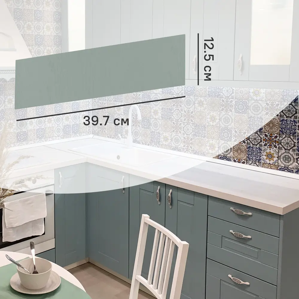 Фасад выдвижного ящика Томари 39.7x12.5см KONSENSA МДФ цвет голубой STLM-2045224