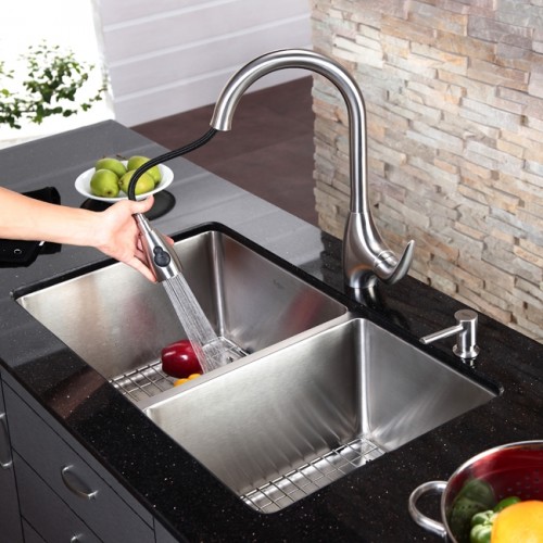 KHU103-33 Мойка кухонная прямоугольная Krausru  - Вид №5