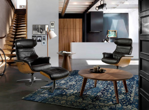 068791 Угловой столик из орехового шпона Angel Cerda ET652