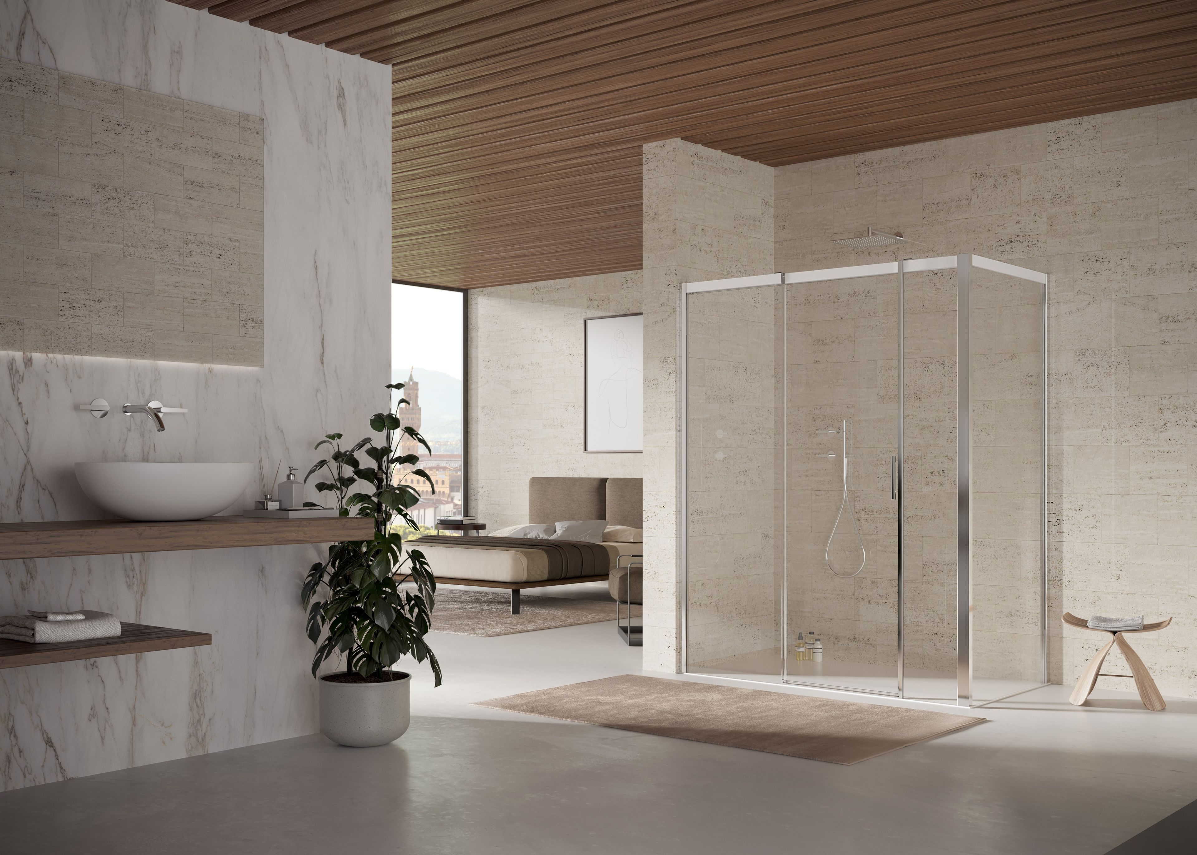 Алюминиевая и стеклянная душевая кабина с раздвижной дверью DUKA вода 5000 ARCH-00118515 - Вид №8