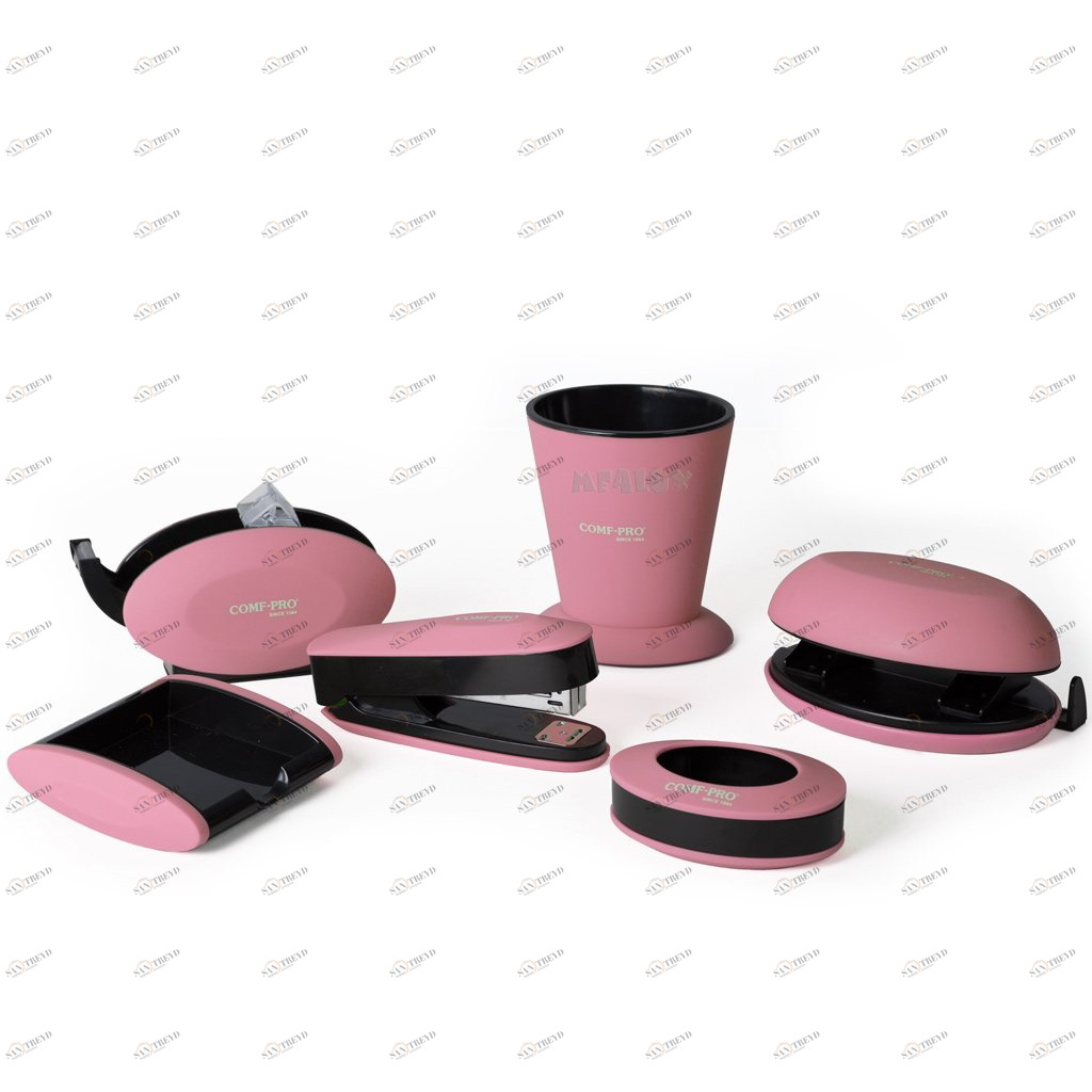 Канцтовары пластиковые 6 предметов розовые Study Set COMF-PRO  00-3953497 Розовый Santreyd 