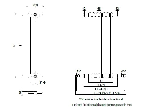 Настенный полотенцесушитель из углеродистой стали Cordivari шифер ARCH-00002843