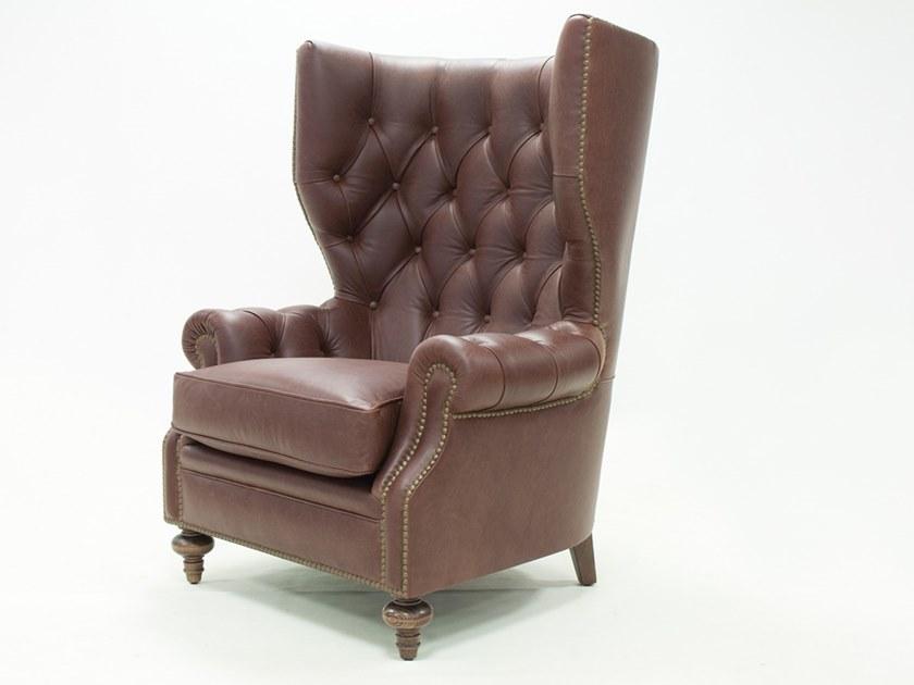 CREARTE COLLECTIONS Стеганое кожаное кресло с подлокотниками Bergere  40  - Вид №1