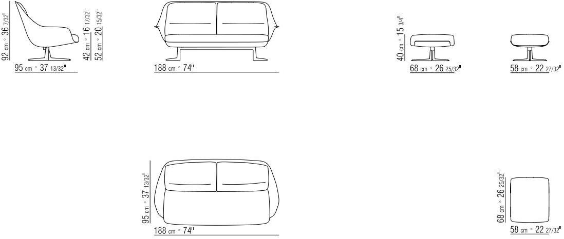 Flexform 2-х местный кожаный диван Sveva sun-id-1351757 - Вид №5