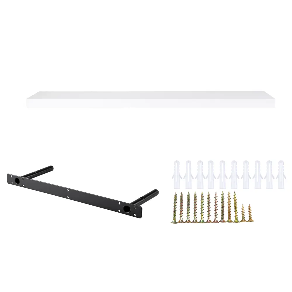 Настенная полка KONSENSA 100x23.5 см со скрытым креплением МДФ цвет белый STLM-2106161 - Вид №6