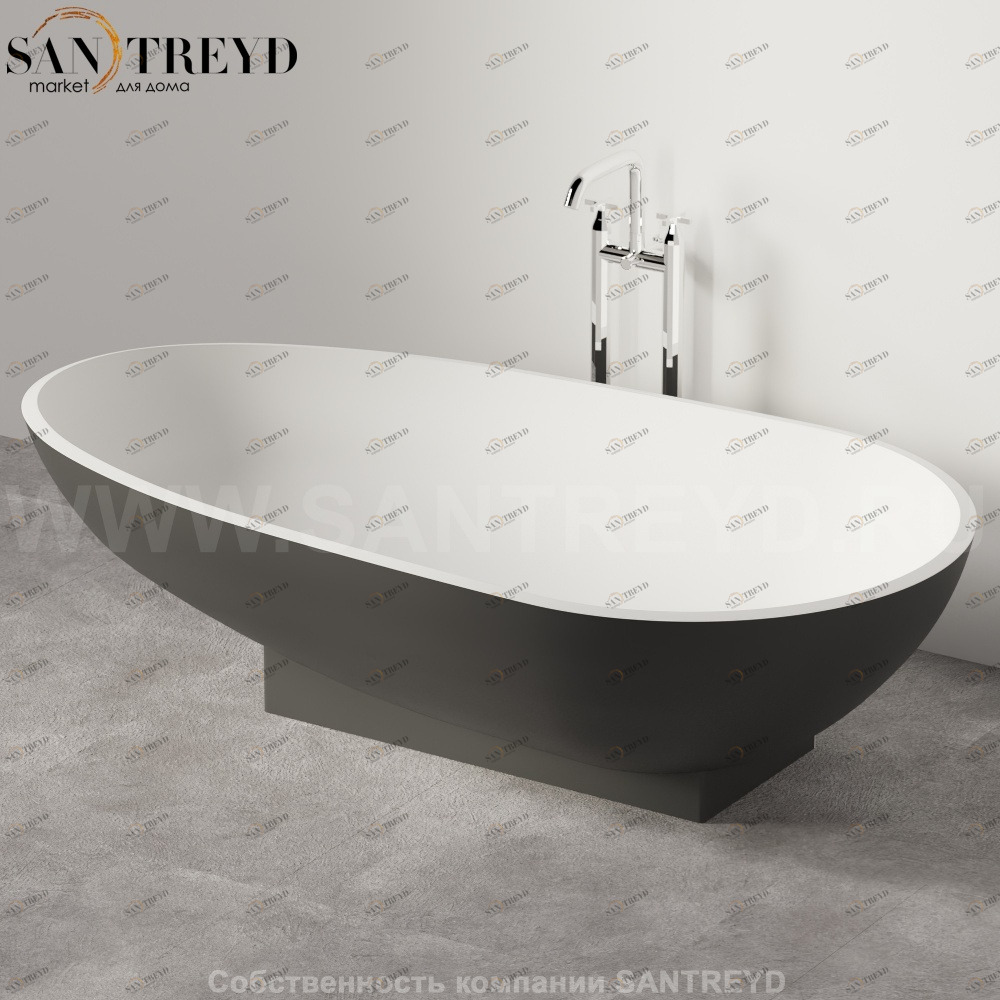 Ванна свободностоящая SPOON графитовая Agape AVAS0901ZG