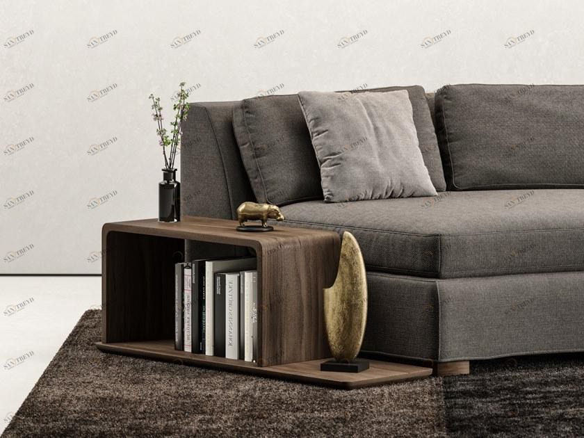 DE.CI Приставной столик из орехового дерева с полкой для журналов Claw 12-unit-100