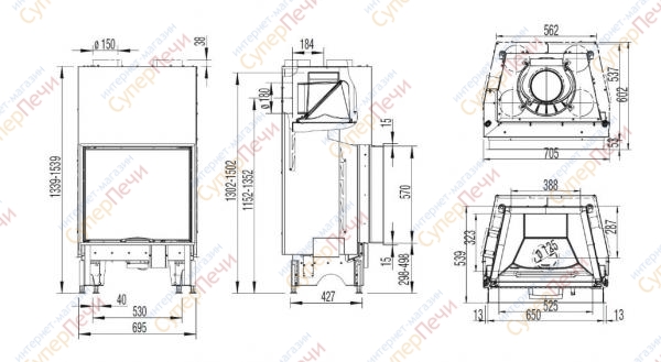 Каминная топка Austroflamm 75х57 S 1594 - Вид №1