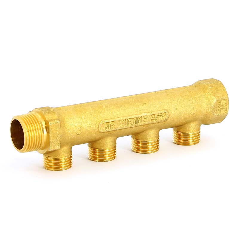 Коллектор НВ 3/4" TIEMME 4 выхода 1/2"Н 36мм 1910001