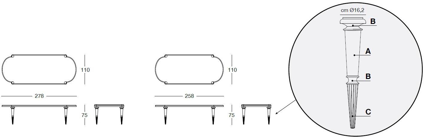 Longhi Овальный мраморный стол Loveluxe 2015 – regency collection T 145 - Вид №2