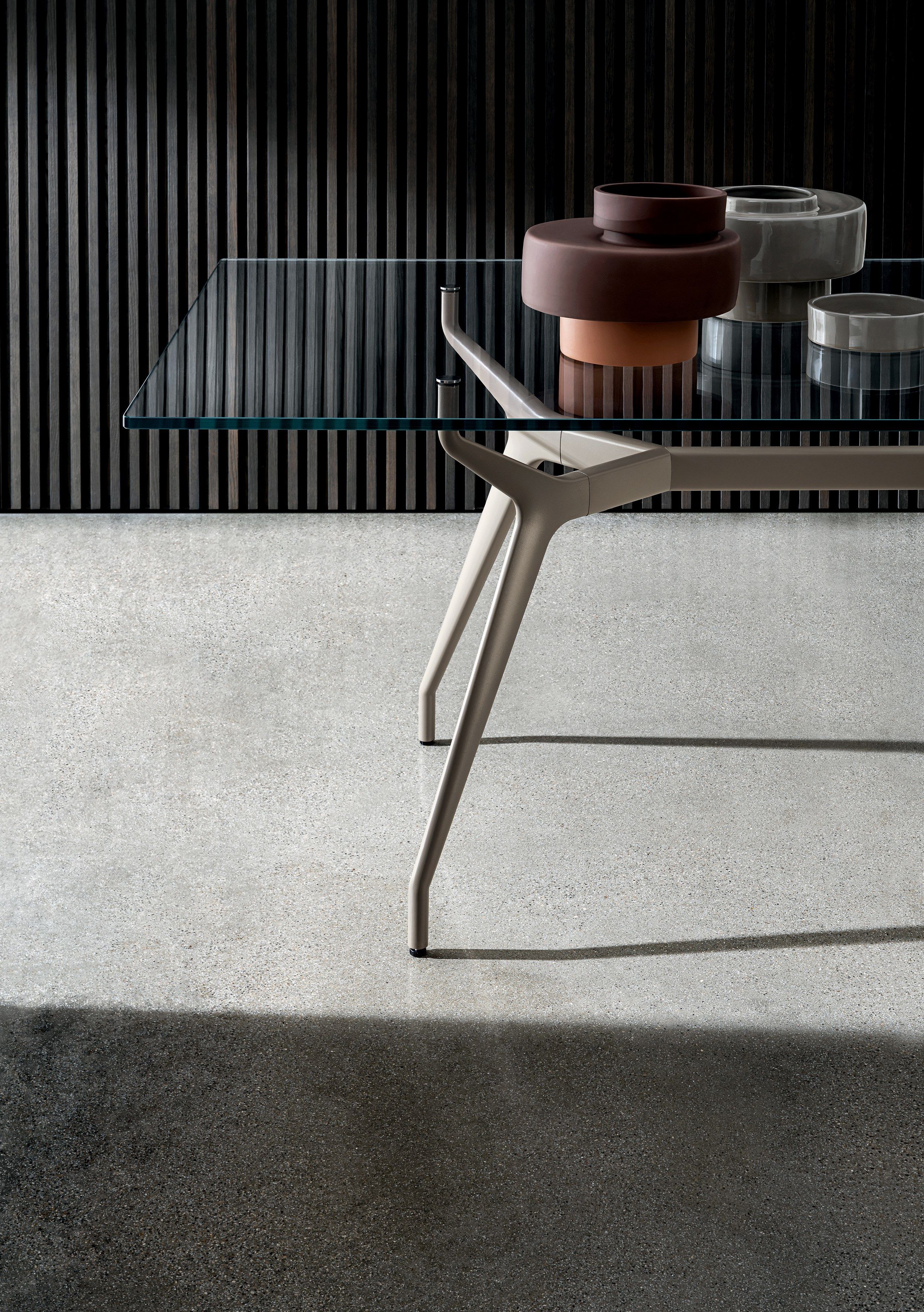 Прямоугольный обеденный стол из алюминия и стекла Sovet Italia Arkos ARCH-00003730 - Вид №2