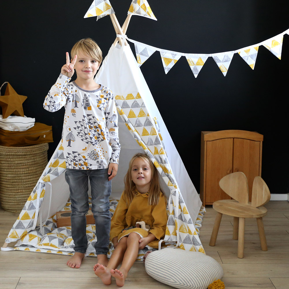 Вигвам Triangles с окном,карманом и флажками VAMVIGVAM TRIANGLES 281926 Желтый;серый Santreyd  - Вид №8