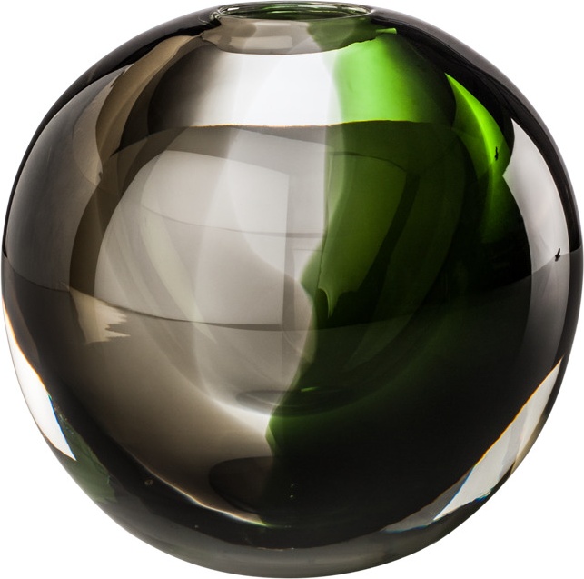 10627267 VENINI Ваза 18х17см "Милано" (серая, зеленое яблоко) (лим. вып. 19, 2017г) Стекло 
