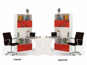 Стол-стеллаж ABC-KING Formula левый красная