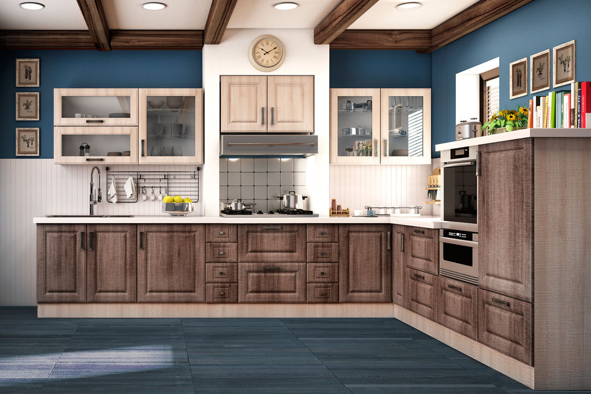 Фасады для кухни Кантри Фрезеровка «Прямоугольник Фолк» Доломит №278 SIDAK SIST1891-218 - Вид №1