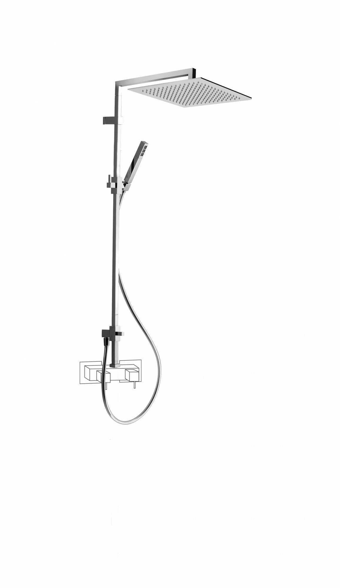 30453-CR CARIMALI Соединение Extreme 3/4 ”, душевая лейка MySlim с возможностью осмотра 