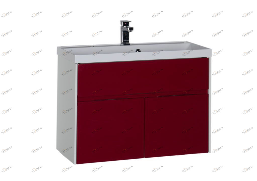 Тумба с раковиной Aquanet Латина 90 бордо 0017993200179396