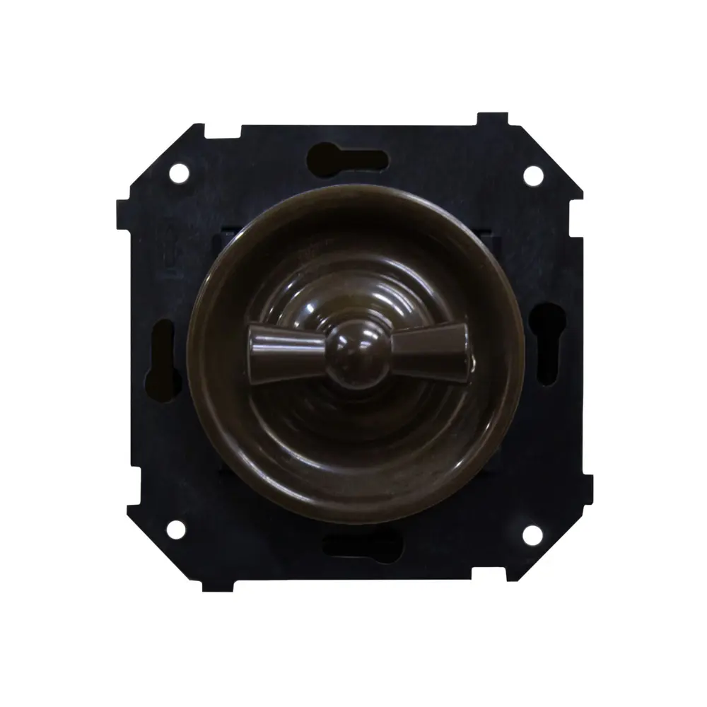 Выключатель проходной встраиваемый Electraline 1 клавиша цвет коричневый Ретро STLM-2008775