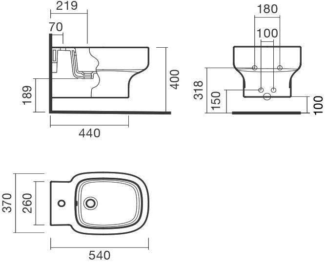 Биде подвесное Sanitana BE YOU S10062734900000  - Вид №1