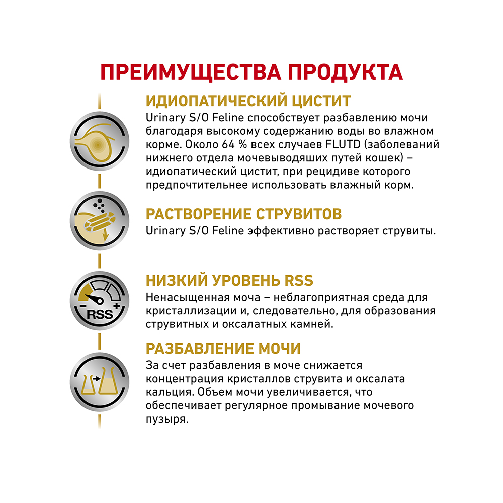 ПР0048732 Корм для кошек Vet Diet Urinary S/O при лечении МКБ, цыпленок (паштет) пауч 85г ROYAL CANIN  - Вид №3