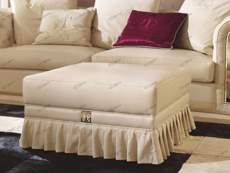 Turri Квадратный кожаный пуф с обивкой Couture sun-id-1477727