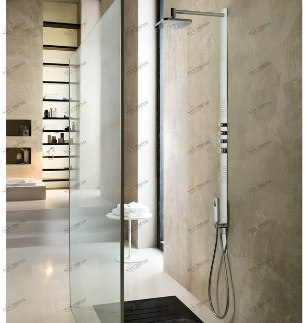 Nobili Rubinetterie Термостатическая душевая стойка с ручным душем с верхним душем Loop Lp90000/50cr