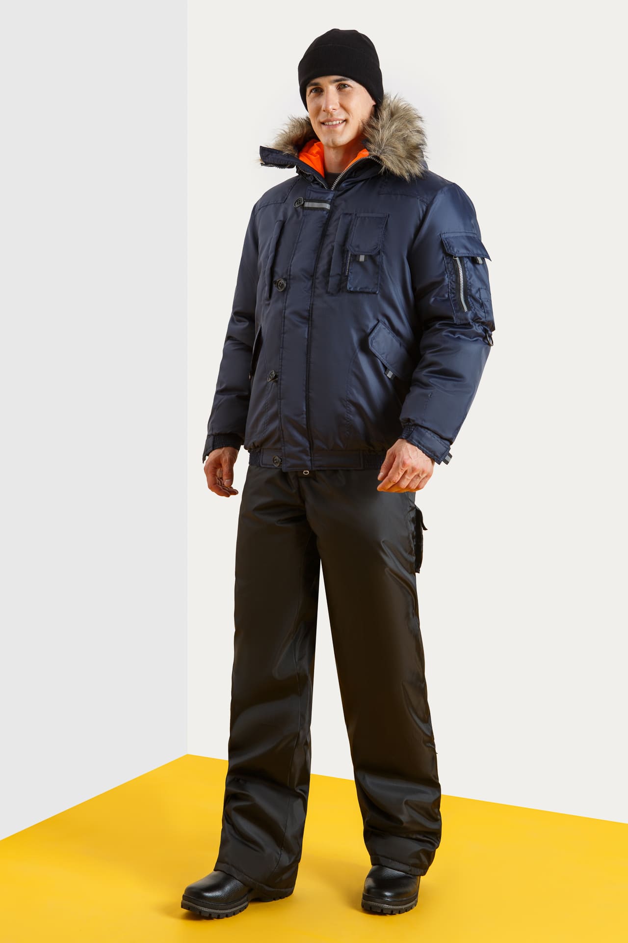 61390 Куртка "Север" зимняя темно-синяя  Зимняя спецодежда  размер 44-46/158-164  - Вид №7