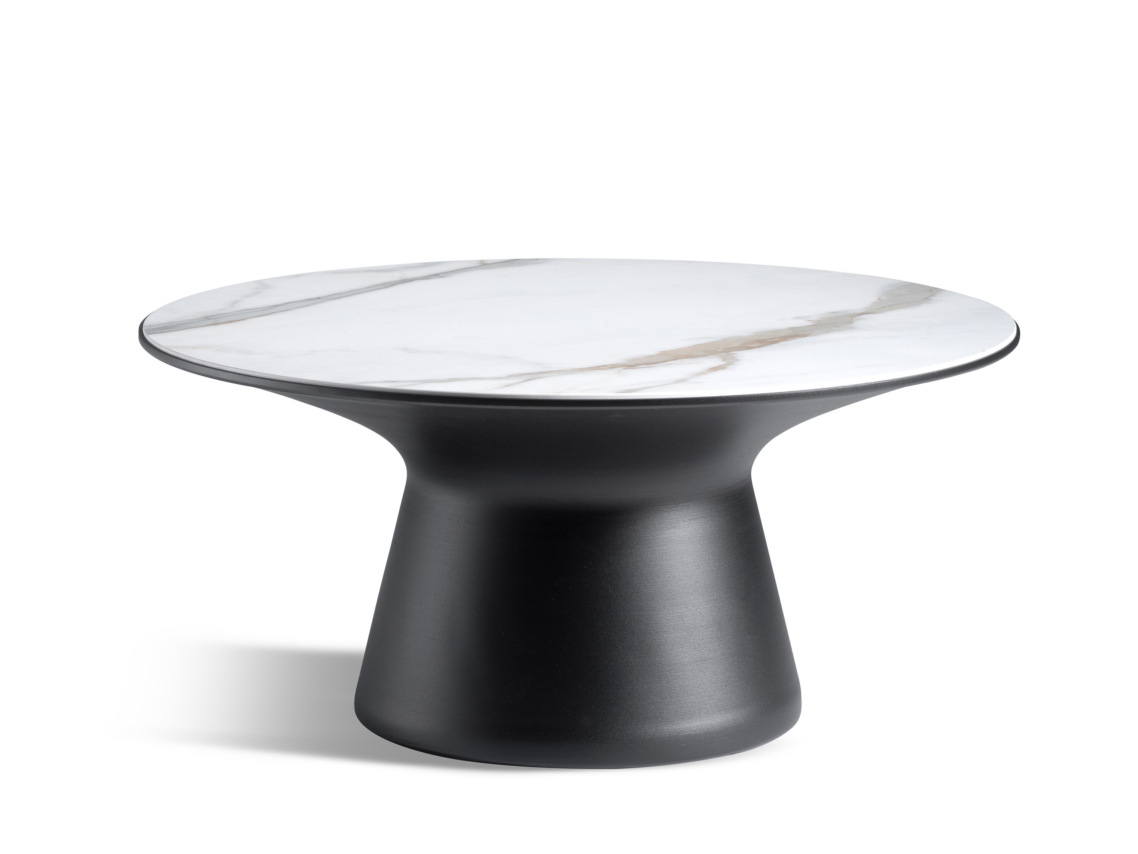 Круглый металлический журнальный столик с керамической столешницей GABER ZHOR ARCH-00037693