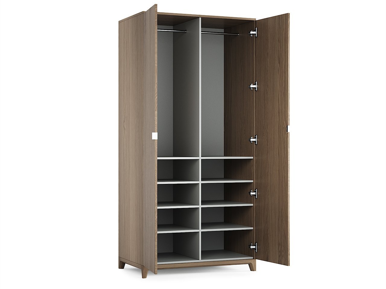 Шкаф распашной двухдверный осветленный дуб Case №3 THE IDEA  210415 Дуб сонома;бежевый  - Вид №1