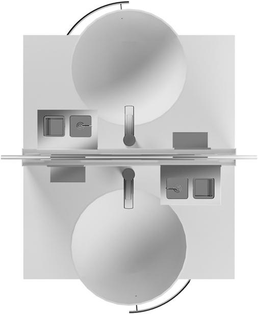 GES Group Моноблочная общественная раковина из массива с зеркалом sun-id-1349358 - Вид №4