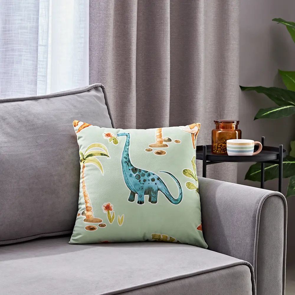 Декоративная подушка Seasons Динозавры 40x40 см цвет зеленый STLM-2018504 - Вид №3