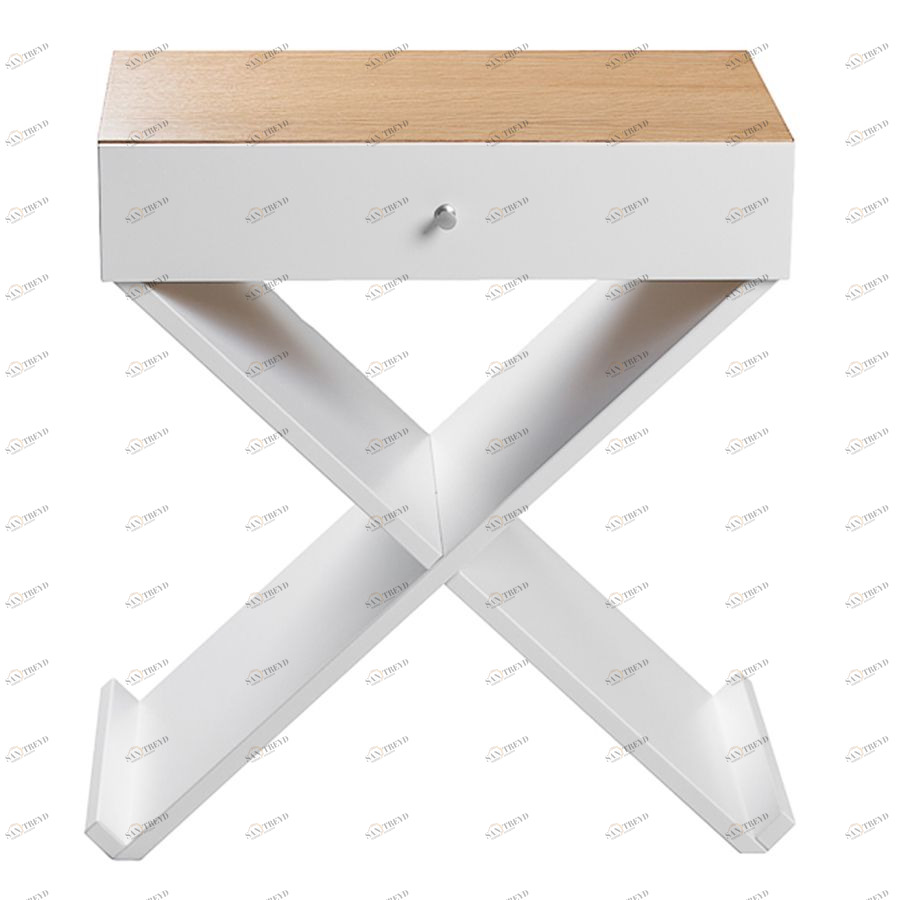 Тумба Bonn белая, дуб BraginDesign BR0001