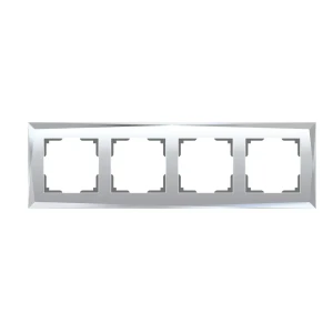 Рамка для розеток и выключателей Werkel Diamant А045798 4 поста стекло цвет зеркальный