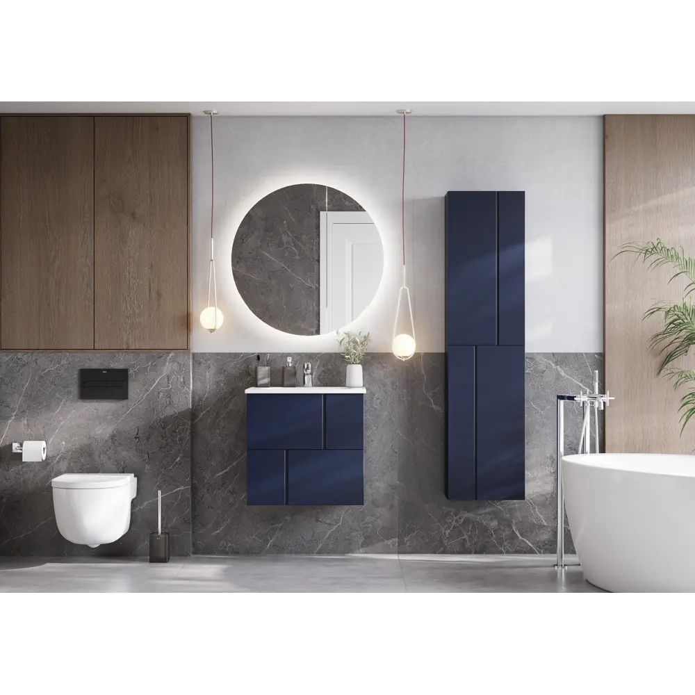 Тумба под раковину подвесная Roca Pilar 60 см цвет синий STLM-2120146 - Вид №6