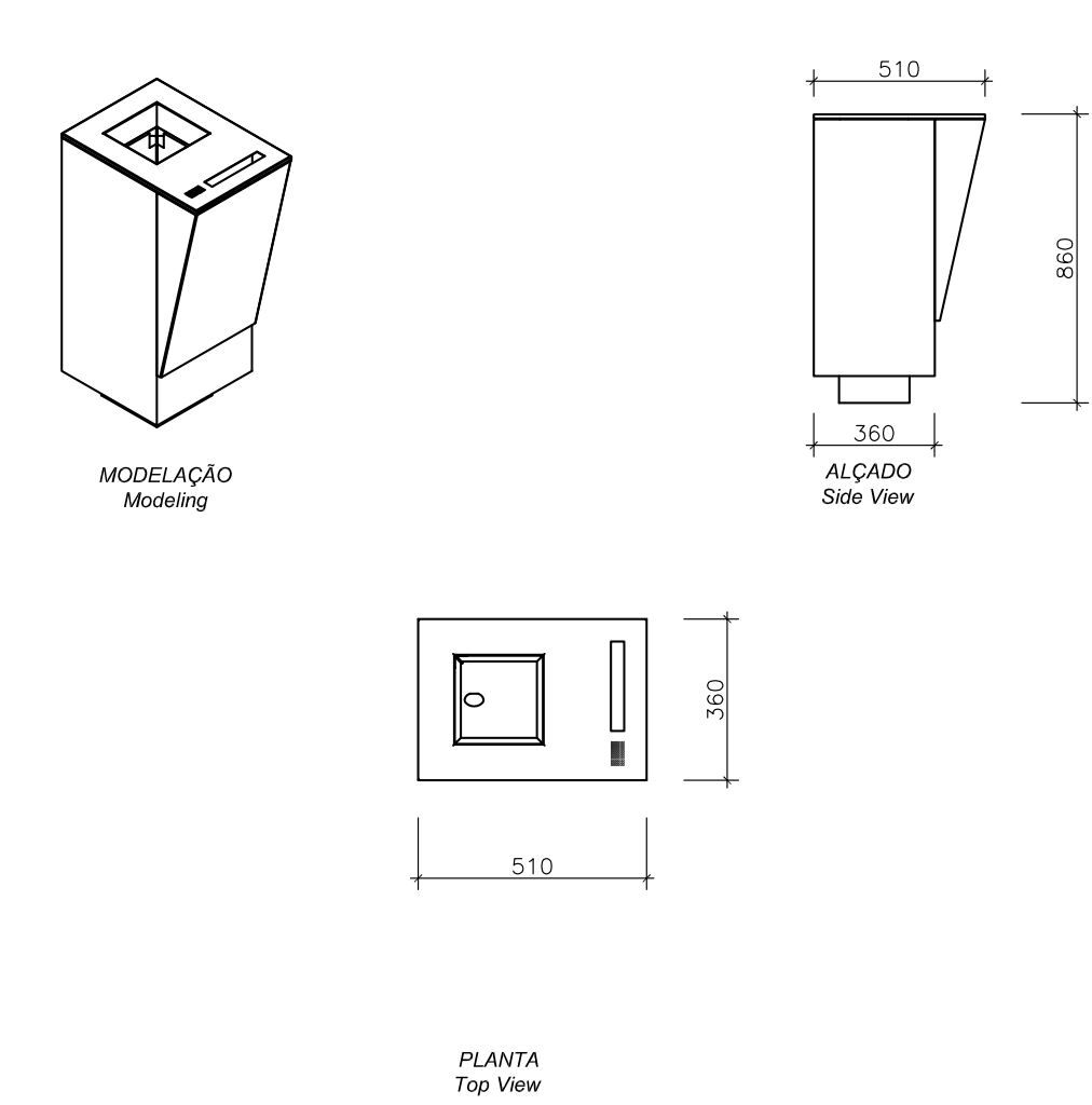 Бетонная стойка для мусора с пепельницей для наружного использования amop Citizen ARCH-00149659 - Вид №2