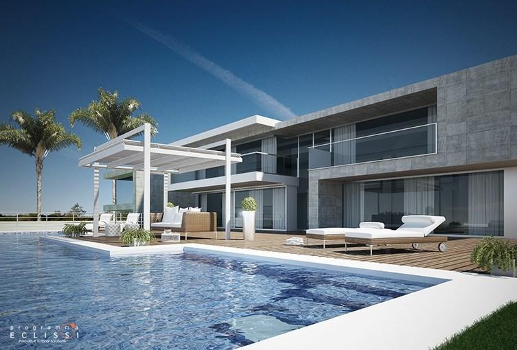 DIRELLO Алюминиевая пергола с регулируемыми жалюзи и подсветкой sun-id-1451350 - Вид №1