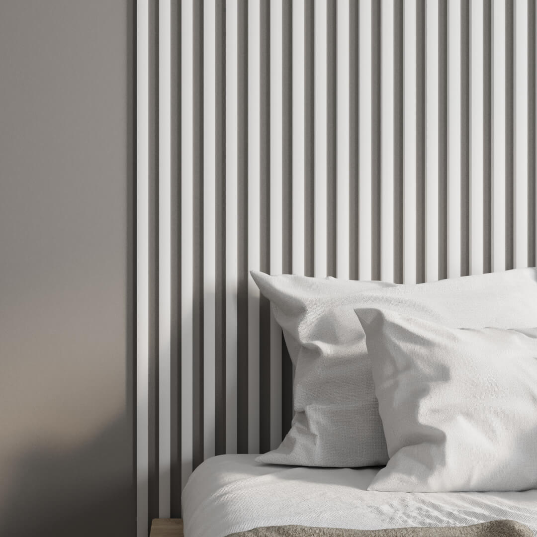 Интерьерная рейка МДФ STELLA Милана Белый 20*30*2700 (уп.8 шт.) Standart STSR-818 - Вид №1