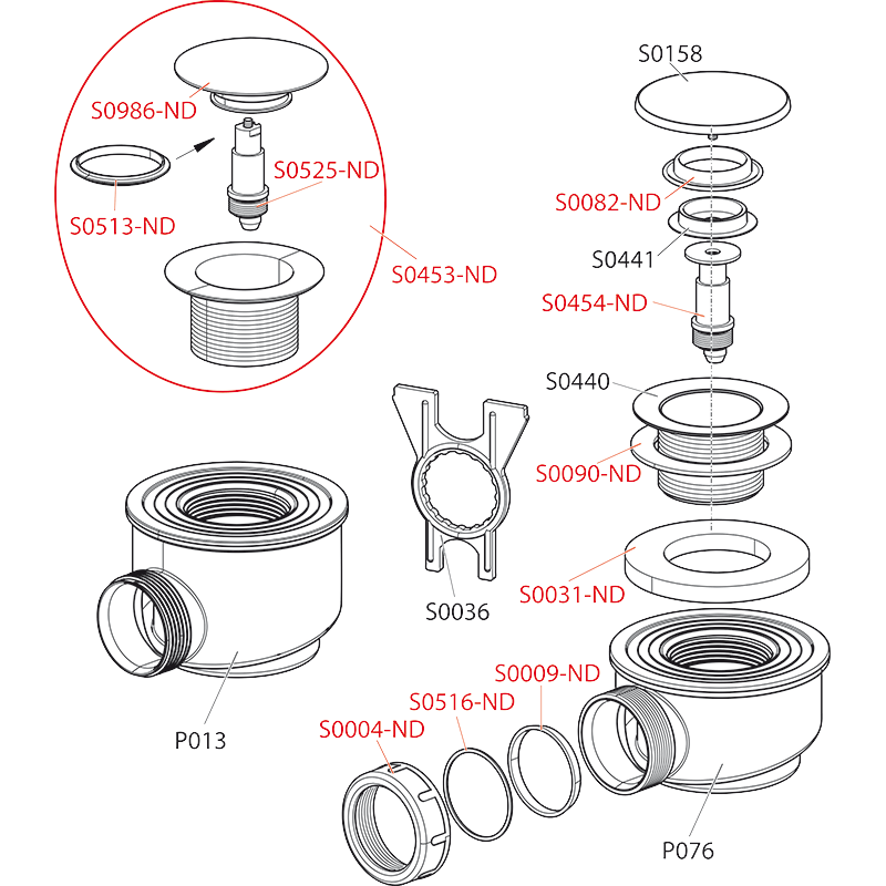 Сниженный сифон для душевого поддонa CLICK/CLACK, хром ALCAPLAST A476 - Вид №2