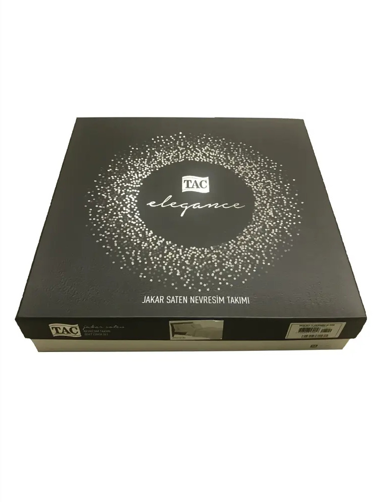 91706261 Комплект постельного белья Tac JAKAR евро жаккард белый STLM-1059882