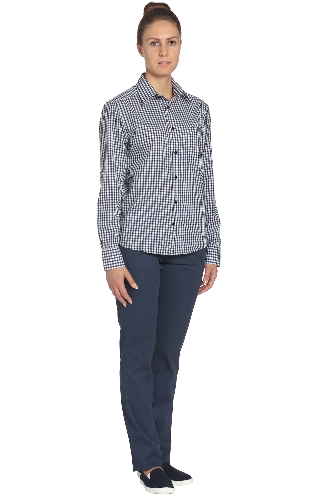 67792 Рубашка в клетку mini check blue-white (мелкая клетка сине-белая) HIPSTER  Толстовки, рубашки, футболки, тенниски  размер 54 (108)  - Вид №2