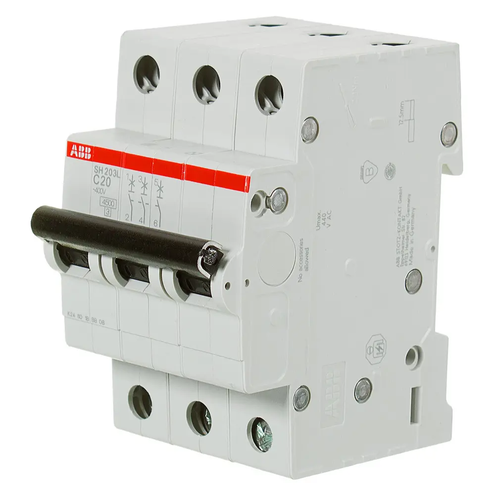 Автоматический выключатель ABB SH203L 3P C20 А 4.5 кА 2CDS243001R0204 STLM-2046645