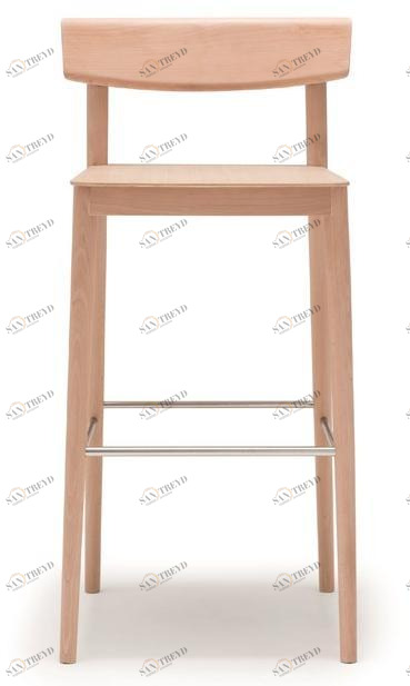 Andreu World Высокий деревянный табурет со спинкой Smart Bq0637 