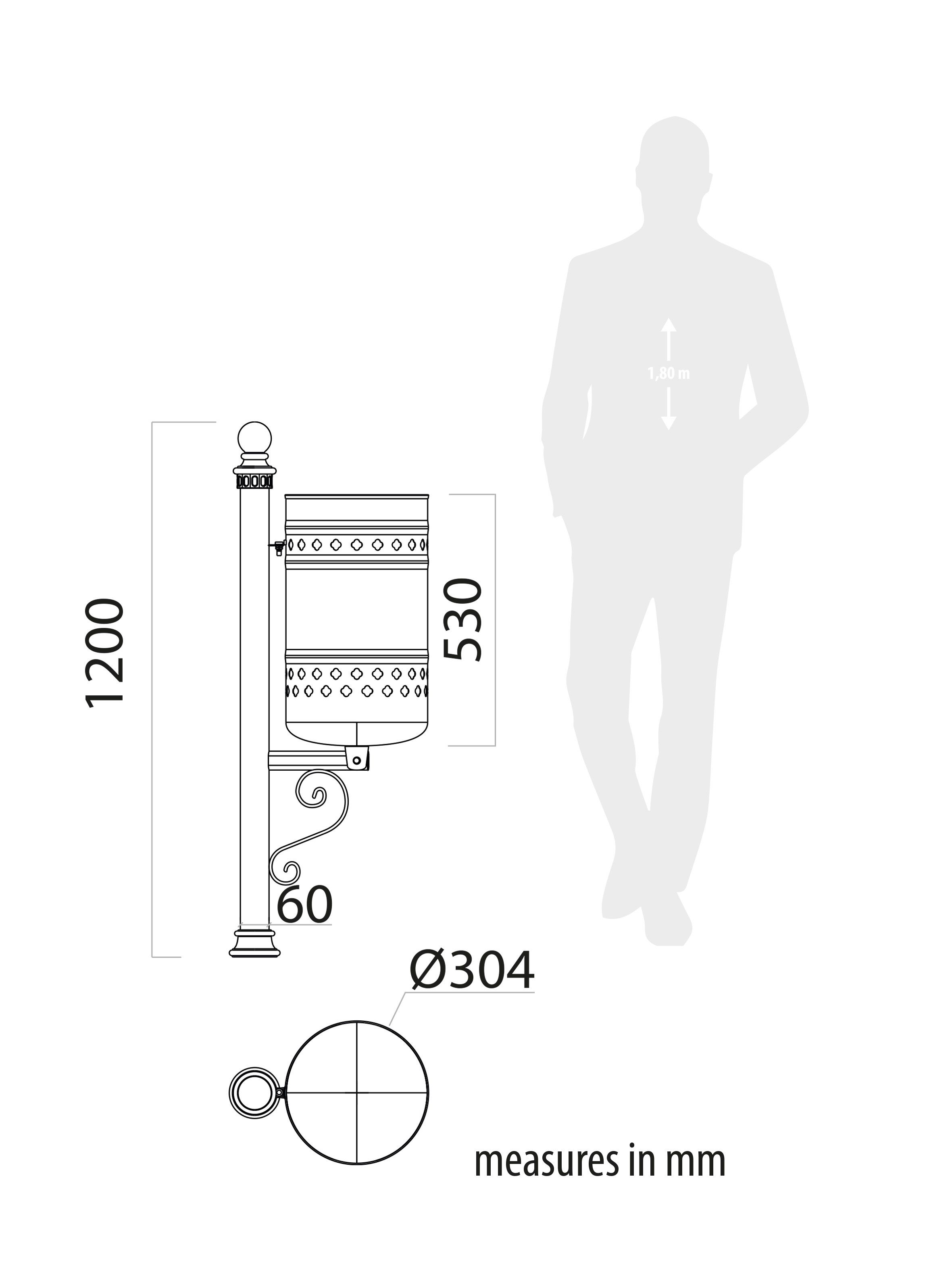 Наружные металлические стойки для мусора Lazzari барокко ARCH-00115725 - Вид №2