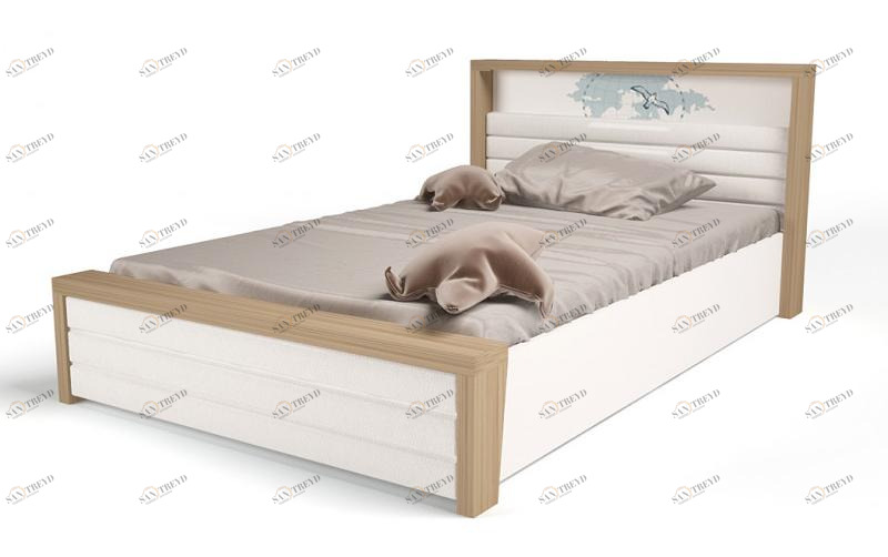 Кровать ABC-KING 190х90 №6MIX OCEAN №6 с под.мех и мяг.изнож) (голубой) 4631147962003