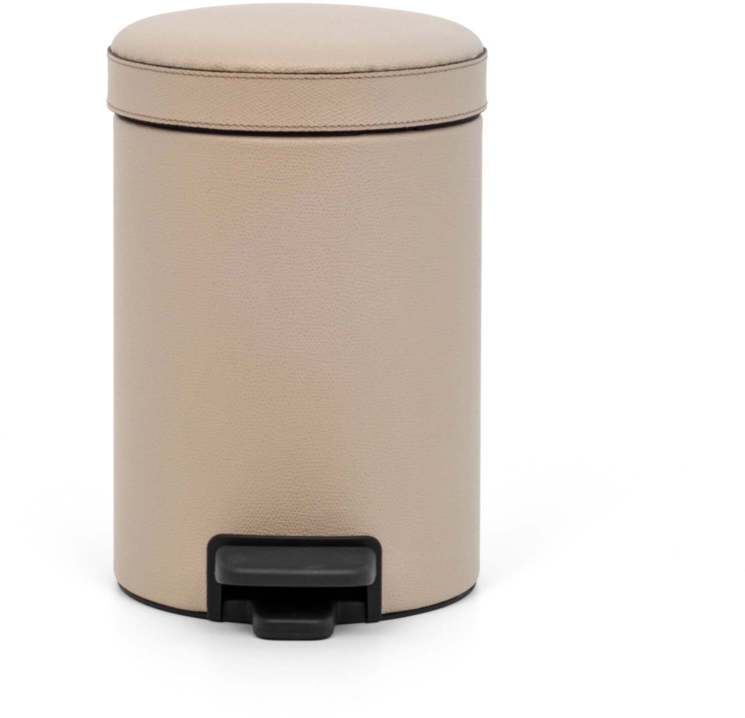 Круглая корзина с педалью - Ø 21XH28 см / зернистая кожа_coffee