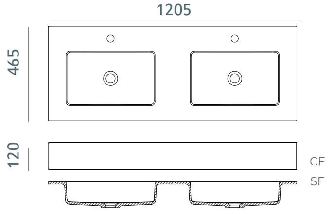 Двойная раковина из твердой поверхности со встроенной раковиной Acquabella Acquasolid ARCH-00136406 - Вид №3